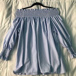 Off the shoulder striped top
